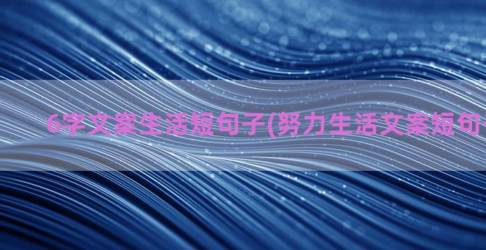 6字文案生活短句子(努力生活文案短句干净治愈)