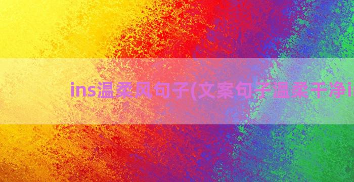 ins温柔风句子(文案句子温柔干净ins)