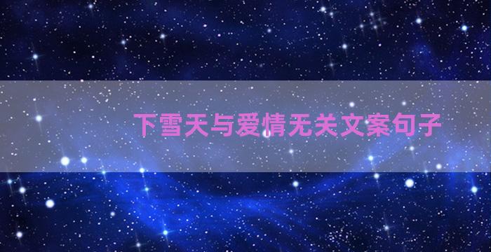 下雪天与爱情无关文案句子