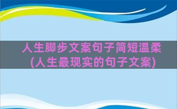 人生脚步文案句子简短温柔(人生最现实的句子文案)