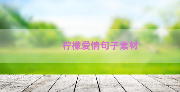 柠檬爱情句子素材