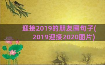 迎接2019的朋友圈句子(2019迎接2020图片)