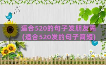 适合520的句子发朋友圈(适合520发的句子简短)